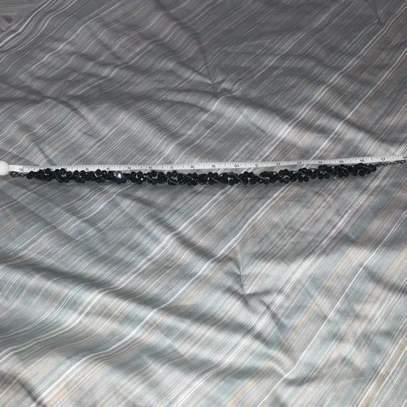 Smokey blue grey beaded chunky decorative statement necklace - Picture 7 of 8